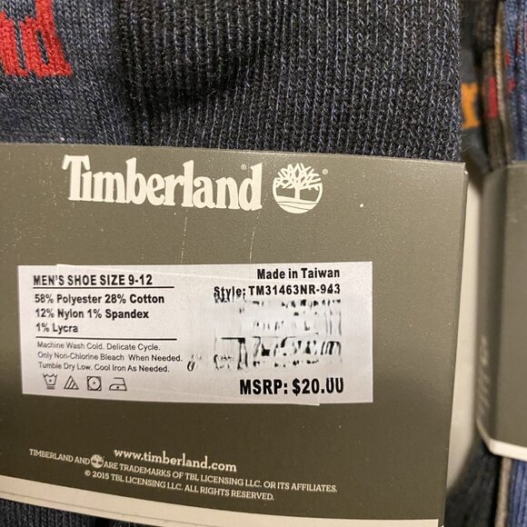 Timberland Outdoor Leisure No show Socks: 8 Pairs Black/Grey/Brown/Blue - Picture 3 of 5